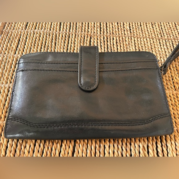 Handbags - Leather clutch with wristlet